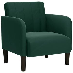 vidaXL Sofa Fotel z Podłokietnikami Ciemnozielony 54 cm Aksamit