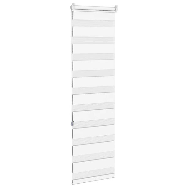 vidaXL Roleta zebra, biała, szerokość tkaniny 40,9 cm, poliester