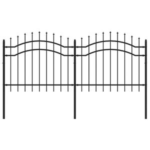vidaXL Ogrodzenie ogrodowe Woerden z wł&oacute;cznią, czarne, 240x100 cm, stalowe