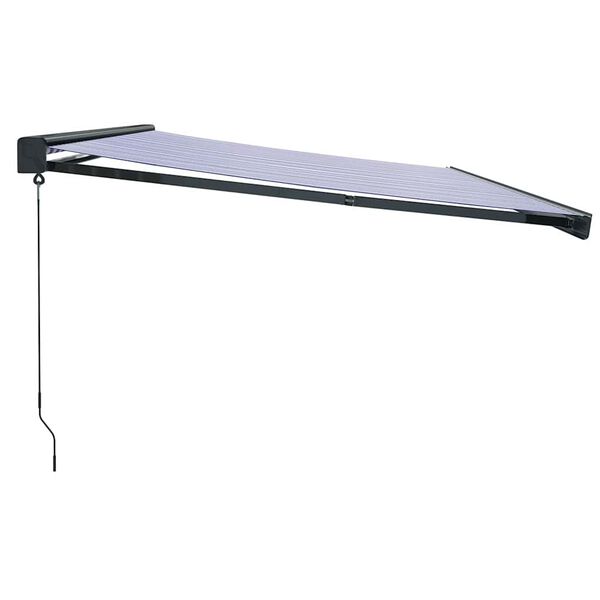 vidaXL Zwijana markiza, niebiesko-biała, 4,5x3 m, tkanina i aluminium