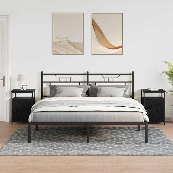 vidaXL Szafka Nocna Czarny dąb Materiał drewnopochodny