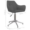 vidaXL Obrotowe krzesło stołowe, ciemnoszare, obite tkaniną