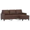 vidaXL 3-osobowa sofa z podn&oacute;żkiem, brązowa, 180 cm, sztuczna sk&oacute;ra