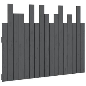 vidaXL Wezgłowie ł&oacute;żka, szare, 108x3x80 cm, lite drewno sosnowe