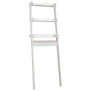 vidaXL P&oacute;łka łazienkowa, biała, 63,5x32x179 cm, lite drewno sosnowe