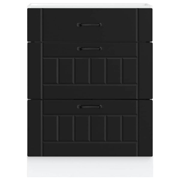 vidaXL Szafka kuchenna dolna "Lucca" z czarnego drewna konstrukcyjnego