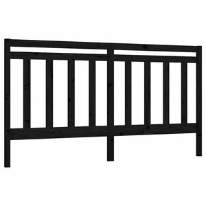 vidaXL Wezgłowie ł&oacute;żka, czarne, 206x4x100 cm, lite drewno sosnowe