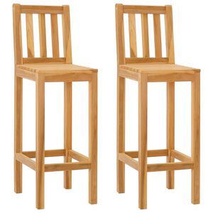 vidaXL Stołek barowy 2 pcs brązowy Lite drewno teakowe