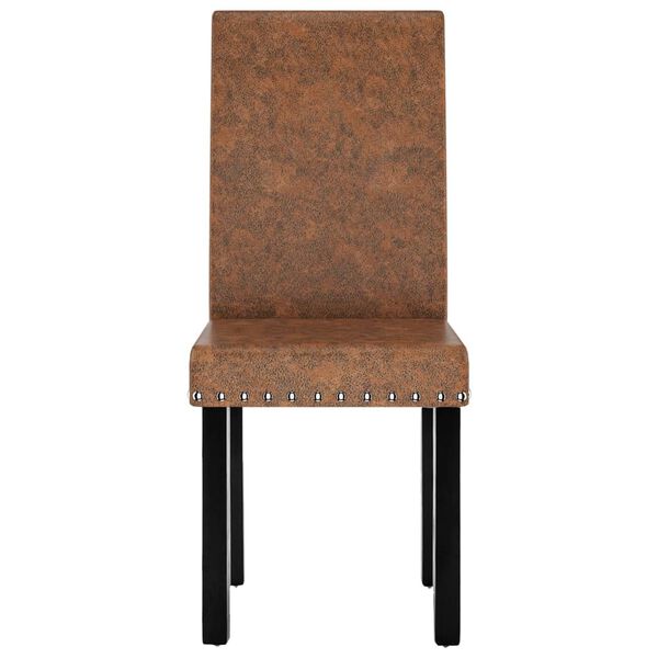 vidaXL Krzesła stołowe, 4 szt., brązowe, obite tkaniną