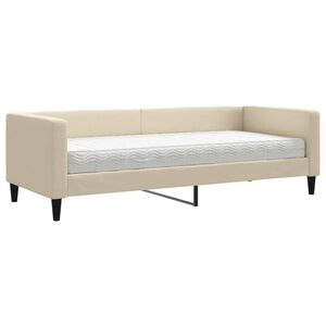 vidaXL Sofa z materacem do spania, kremowa, 80x200 cm, tkanina
