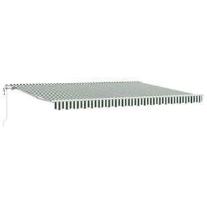 vidaXL Markiza wysuwana Zielony i Biały 450 &times; 300 cm