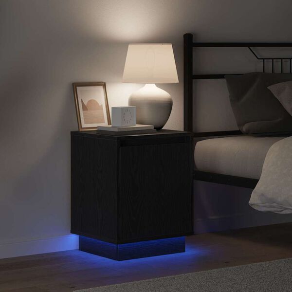 vidaXL Szafka Nocna Czarny Dąb 39 x 34,5 x 50 cm