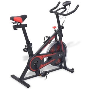 vidaXL Stacjonarny rower treningowy z pomiarem pulsu, czarno-czerwony