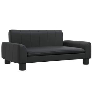vidaXL Sofa dla dzieci, czarna, 70x45x30 cm, sztuczna sk&oacute;ra