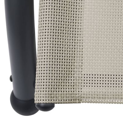 vidaXL Podwójny leżak z baldachimem, tkanina textilene, kremowy