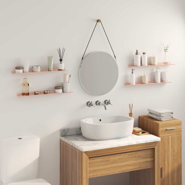 vidaXL P&oacute;łka wisząca 4 pcs R&oacute;żowy 60 x 8,5 x 2,5 cm Stal