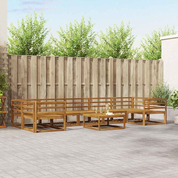 vidaXL Zestaw sof na zewnątrz 8 pcs Naturalny Lite Drewno Akacji