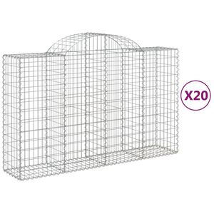 vidaXL Kosze gabionowe, 20 szt, 200x50x120/140cm, galwanizowane żelazo