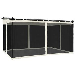 vidaXL Altanka ze ścianami z siatki, kremowa, 4x3 m, stal