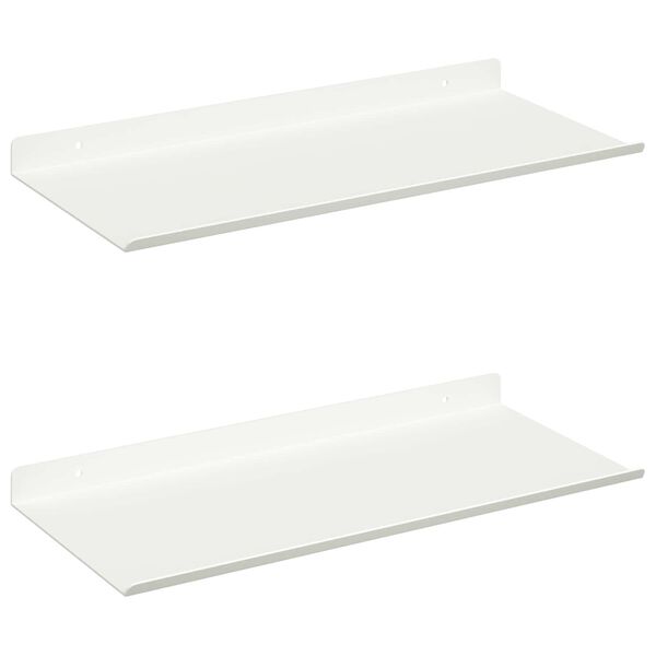 vidaXL P&oacute;łka wisząca 2 pcs Biały 40 x 18 x 2,5 cm Stal