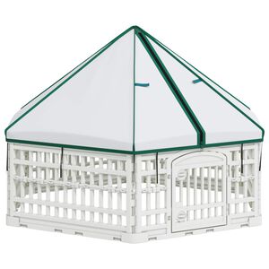 vidaXL 6-panelowy wybieg dla psa Biały 122 x 106 x 79 cm