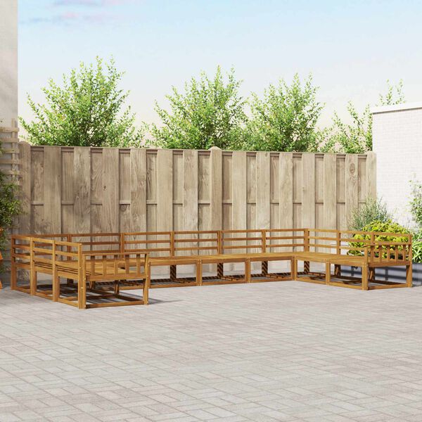 vidaXL Zestaw sof na zewnątrz 10 pcs Naturalny Lite Drewno Akacji
