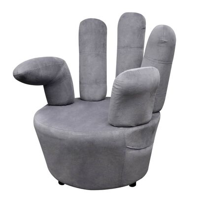 vidaXL Fotel w kształcie dłoni, szary, aksamit