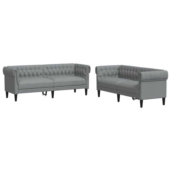 vidaXL Sofa do salonu 2 pcs Jasnoszary tkanina
