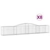 vidaXL Kosze gabionowe, 8 szt, 400x50x60/80 cm, galwanizowane żelazo