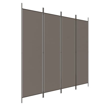 vidaXL Parawan 4-panelowy, antracytowy, 200x220 cm, tkanina