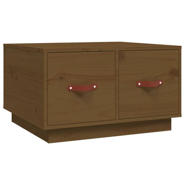 vidaXL Stolik kawowy, miodowy brąz, 60x53x35 cm, lite drewno sosnowe