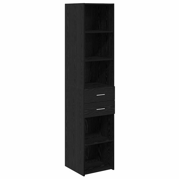vidaXL Highboard Czarny Dąb 40 x 42,5 x 185 cm Materiał drewnopochodny