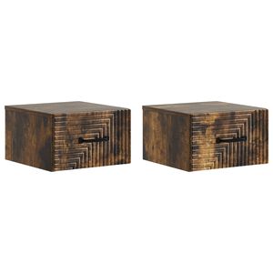 vidaXL Wisząca Szafka Nocna 2 szt. Dąb wędzony 34,5 x 33 x 20 cm