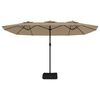 vidaXL Podw&oacute;jny parasol ogrodowy, taupe, 449x265 cm