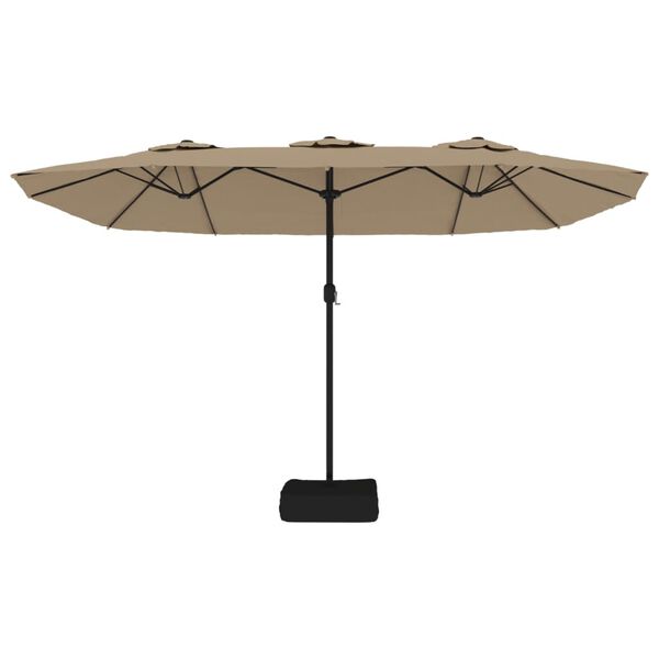 vidaXL Podw&oacute;jny parasol ogrodowy, taupe, 449x265 cm