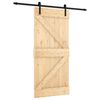 vidaXL Drzwi przesuwne Naturalny i czarny 95 x 210 cm