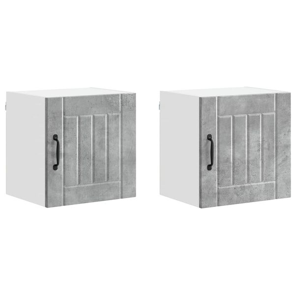 vidaXL Szafka kuchenna Lucca 2 pcs Betonowy szary 40 x 31 x 40 cm