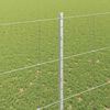 vidaXL Ogrodzenie z słupkiem Srebrny 1,5 x 50 m Stal