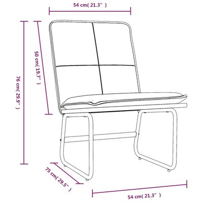 vidaXL Krzesło wypoczynkowe, szare, 54x75x76 cm, sztuczna skóra