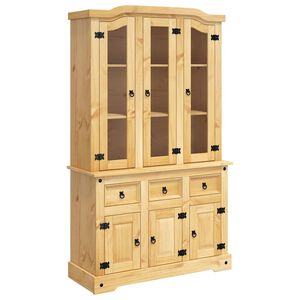 vidaXL Kredens Corona, brąz, 112x43x191,5 cm, drewno sosny meksykańskiej