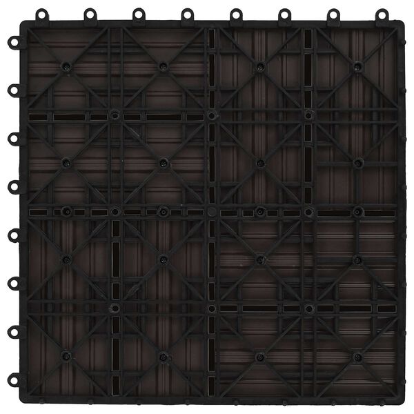 vidaXL Płytka Tarasowa 11 pcs Ciemny brąz 30 x 30 cm