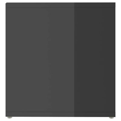 vidaXL Szafka pod TV, wysoki połysk, szara, 72x35x36,5 cm, płyta