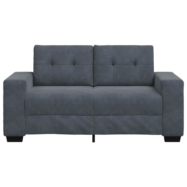 vidaXL Sofa dwuosobowa Ciemnoszara 120 cm Aksamit