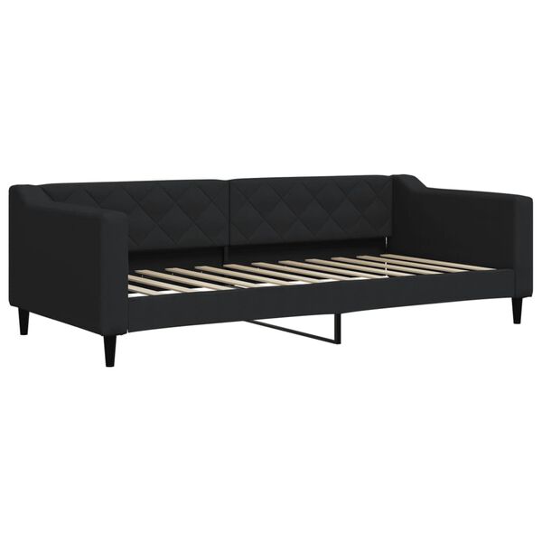vidaXL Sofa z funkcją spania, czarna, 90x200 cm, obita tkaniną