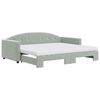 vidaXL Sofa rozsuwana z materacami, jasnoszara, 90x190 cm, aksamit