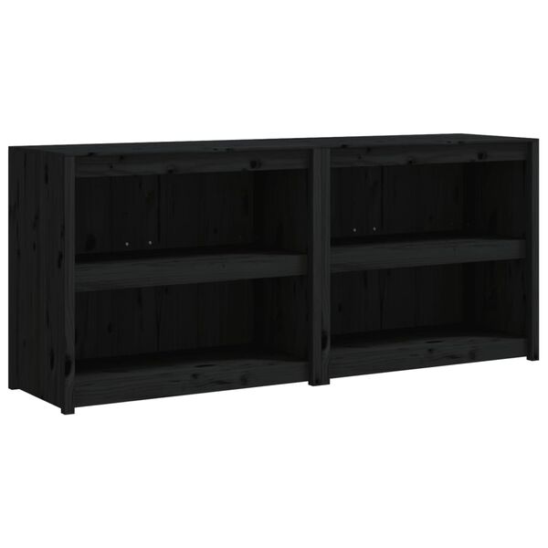 vidaXL Szafki kuchenne na zewnątrz, 2 szt, czarne, lite drewno sosnowe