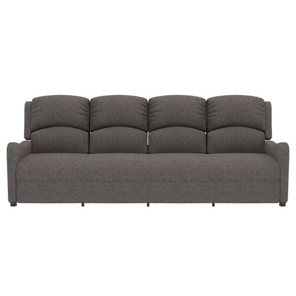 vidaXL Rozkładany fotel masujący, 4-os., jasnoszary, obity tkaniną