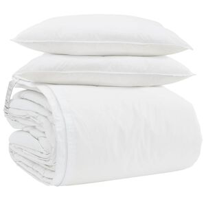 vidaXL Zestaw kołder z poduszką 3 pcs Biały Pi&oacute;ra down