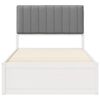 vidaXL Ramka ł&oacute;żka z tapicerowanym wezgłowiem Jasnoszary 100 x 200 cm
