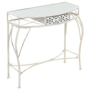 vidaXL Stolik boczny w stylu francuskim, metalowy, 82x39x76 cm, biały